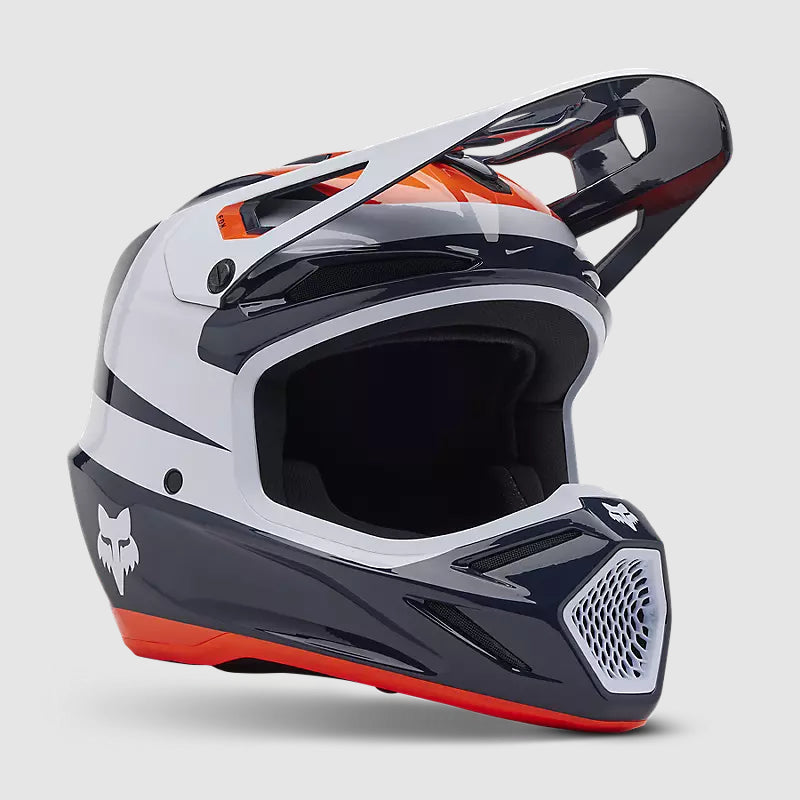 Casco Moto V3 Divider Azul/Blanco Fox | Casco Moto Fox casco fox racing motocross mtb