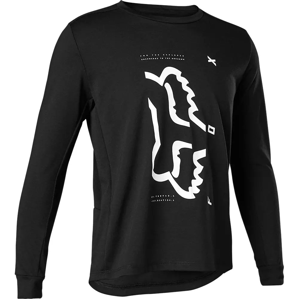 Polera Bicicleta Niño Ranger Drirelease Manga Larga Negro Fox polera bicicleta fox mtb