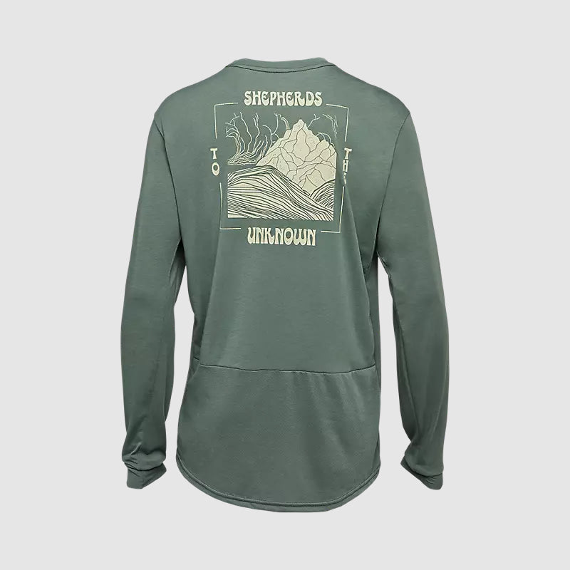 Polera Bicicleta Ranger Shepherds drirelease® Manga Larga Verde Fox polera bicicleta fox mtb