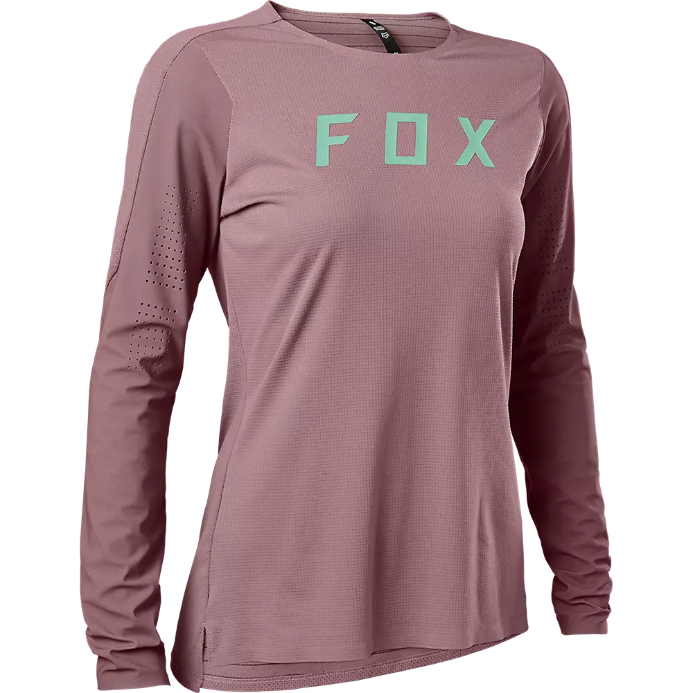 Polera Bicicleta Mujer Flexair Pro Manga Larga Morado Fox polera bicicleta fox mtb