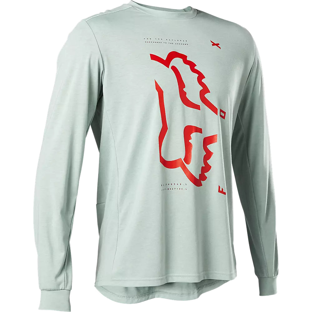Polera Bicicleta Ranger Drirelease® Manga Larga Celeste Claro Fox polera bicicleta fox mtb