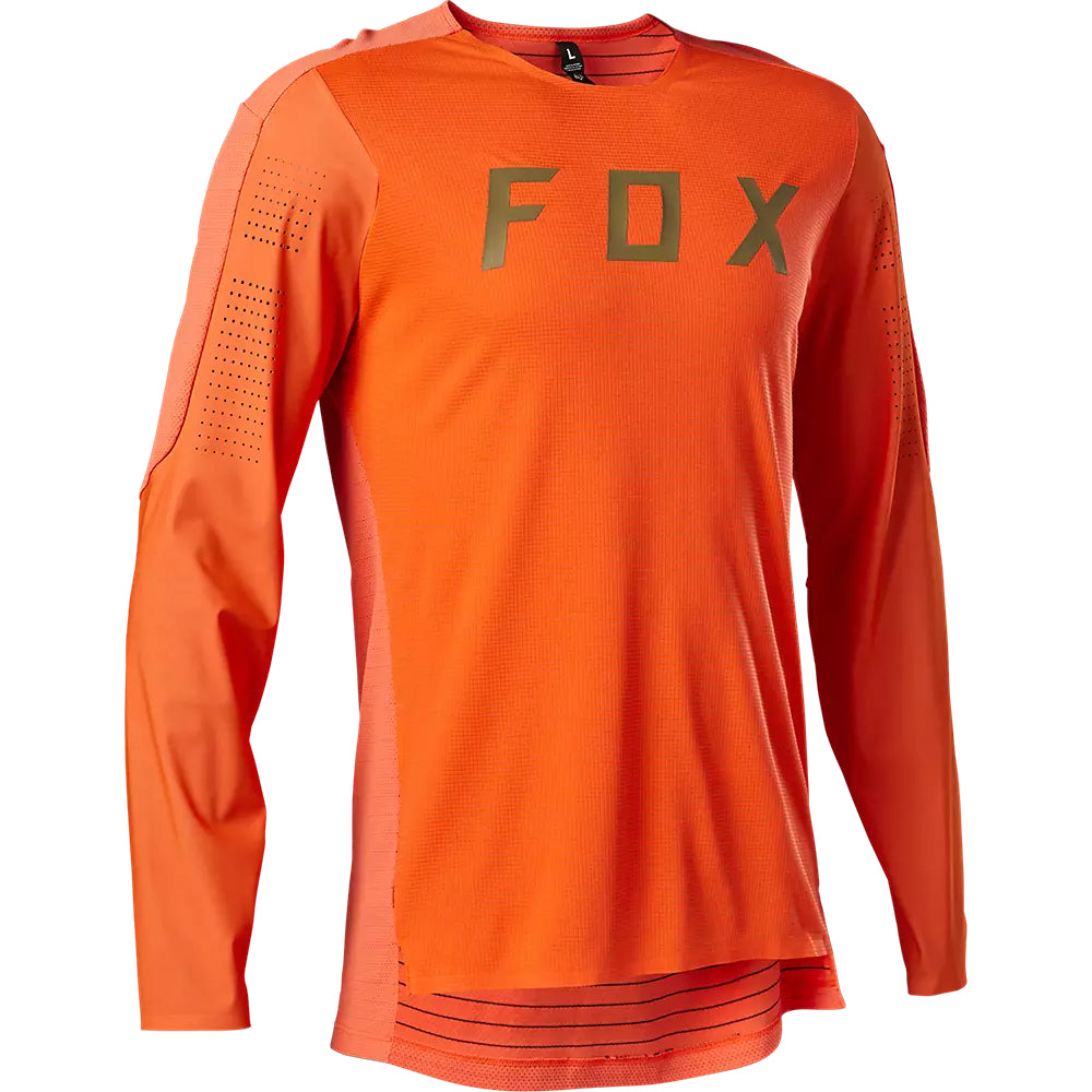 Polera Bicicleta Flexair Pro Manga Larga Naranjo Fox polera bicicleta fox mtb