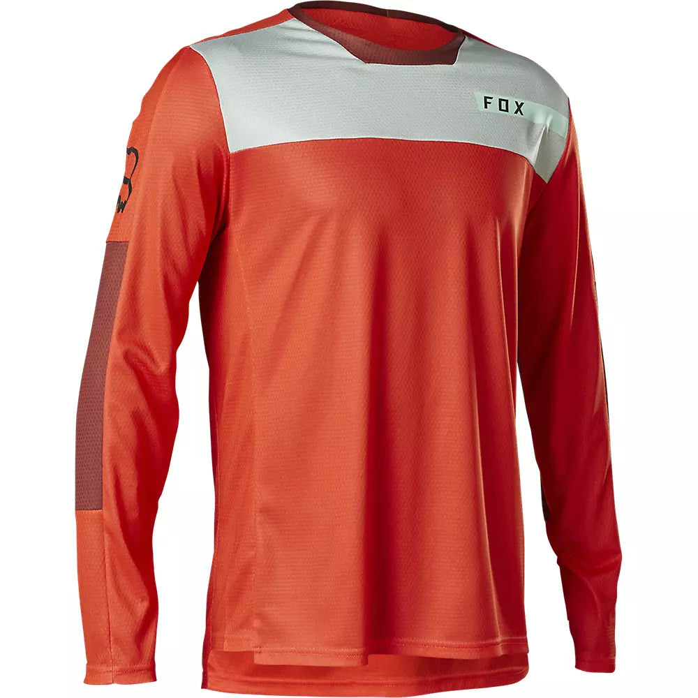 Polera Bicicleta Defend Moth Manga Larga Rojo Fox polera bicicleta fox mtb