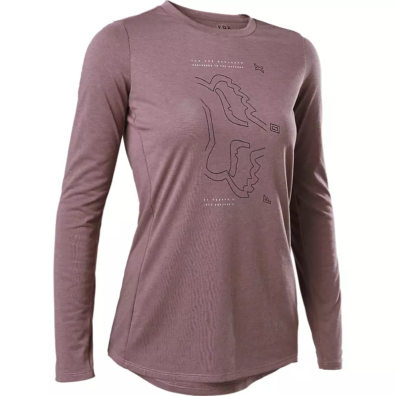 Polera Bicicleta Mujer Ranger Drirelease® Manga Larga Morado Fox polera bicicleta fox mtb