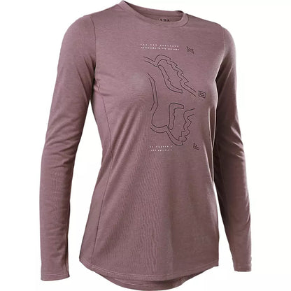 Polera Bicicleta Mujer Ranger Drirelease® Manga Larga Morado Fox polera bicicleta fox mtb