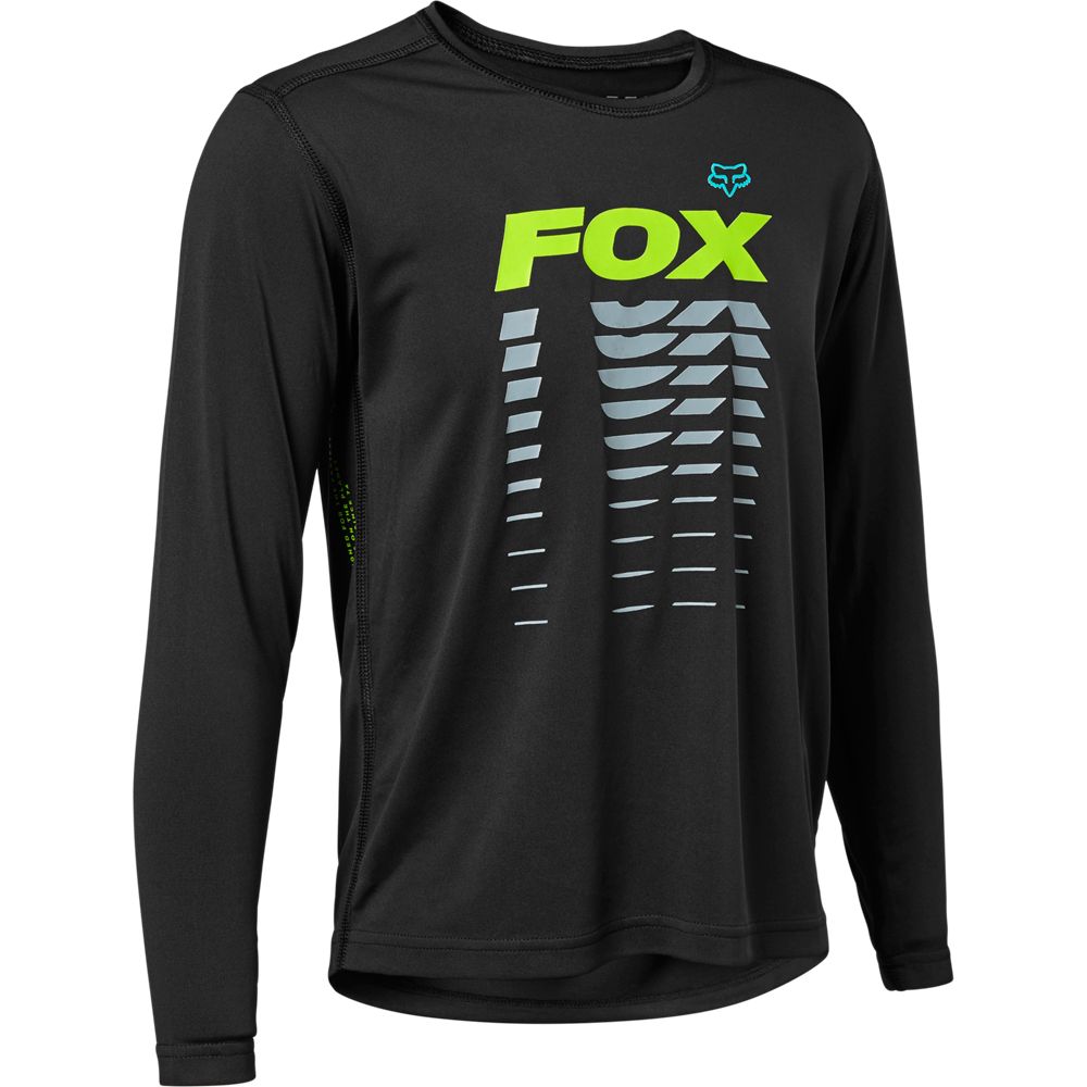 Polera Bicicleta Niño Ranger Manga Larga Negro Fox polera bicicleta fox mtb