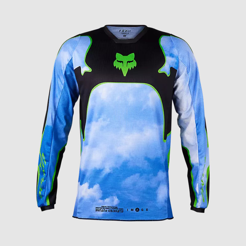 Polera Moto 180 Atlas Celeste/Verde Fox polera moto fox motocross
