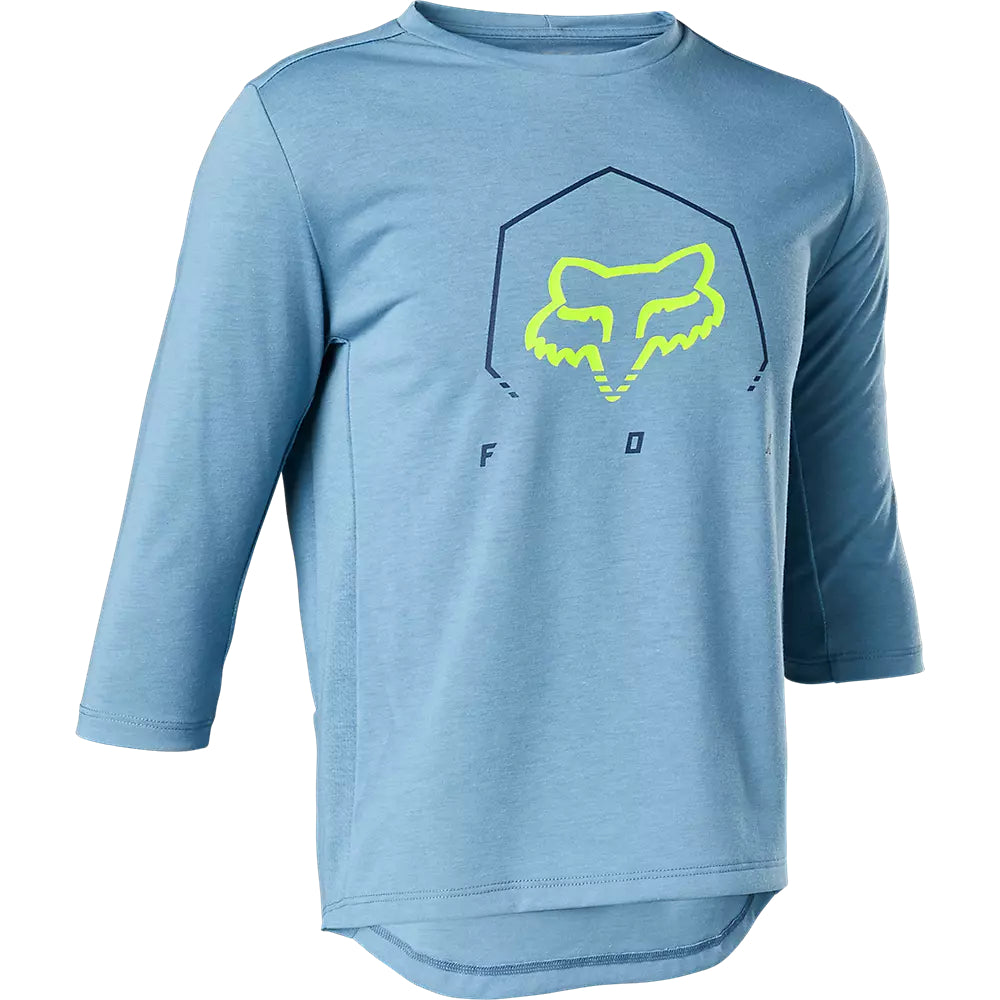Polera Bicicleta Niño Drirelease® 3/4 Azul Fox polera bicicleta fox mtb