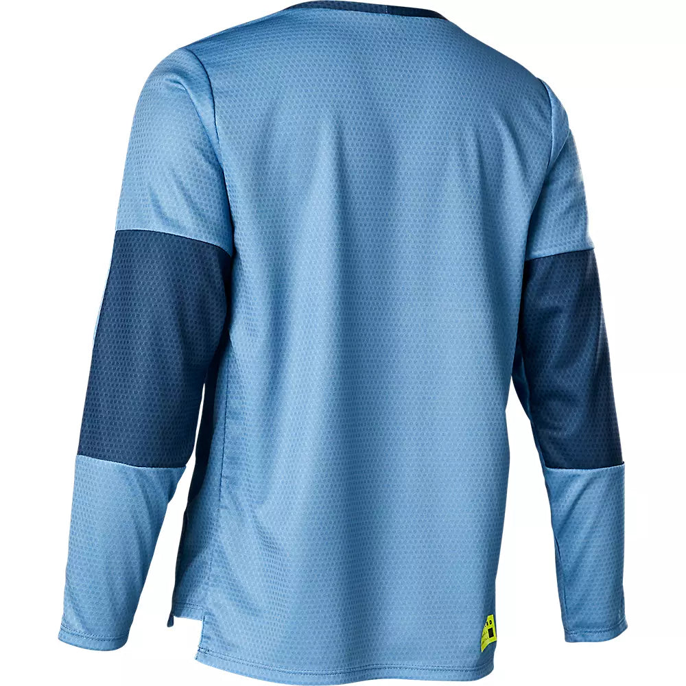 Polera Bicicleta Niño Defend Azul Fox polera bicicleta fox mtb