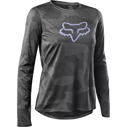 Polera Bicicleta Mujer Ranger Trudri™ Manga Larga Gris Fox polera bicicleta fox mtb