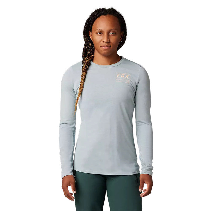Polera Bicicleta Mujer Manga Larga Ranger Drirelease® Gris Fox polera bicicleta fox mtb
