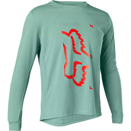 Polera Bicicleta Niño Ranger Drirelease® Manga Larga Celeste Fox polera bicicleta fox mtb