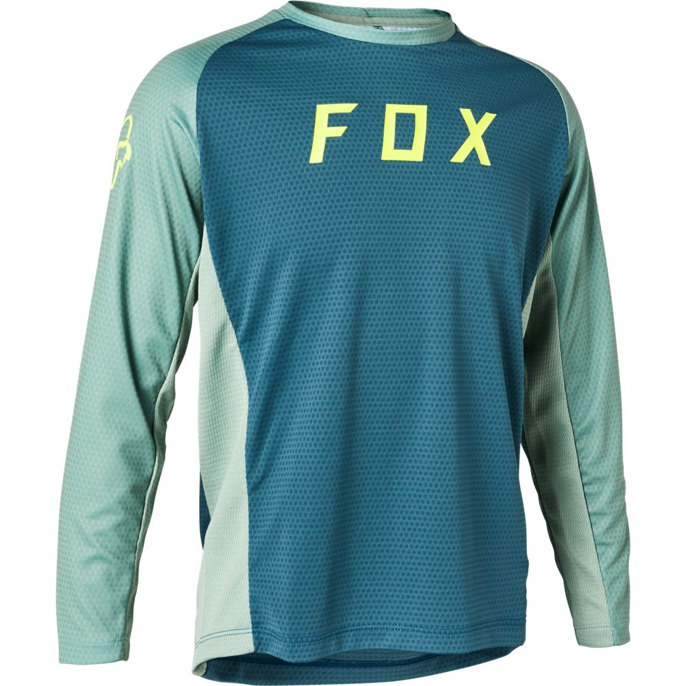 Polera Bicicleta Niño Defend Azul Fox polera bicicleta fox mtb
