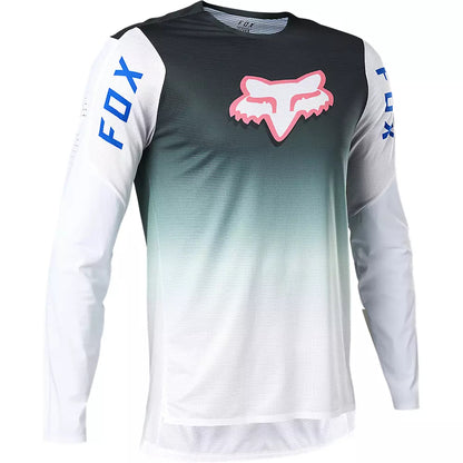 Polera Bicicleta Manga Larga Flexair Race Spec Azul/Blanco Fox polera bicicleta fox mtb