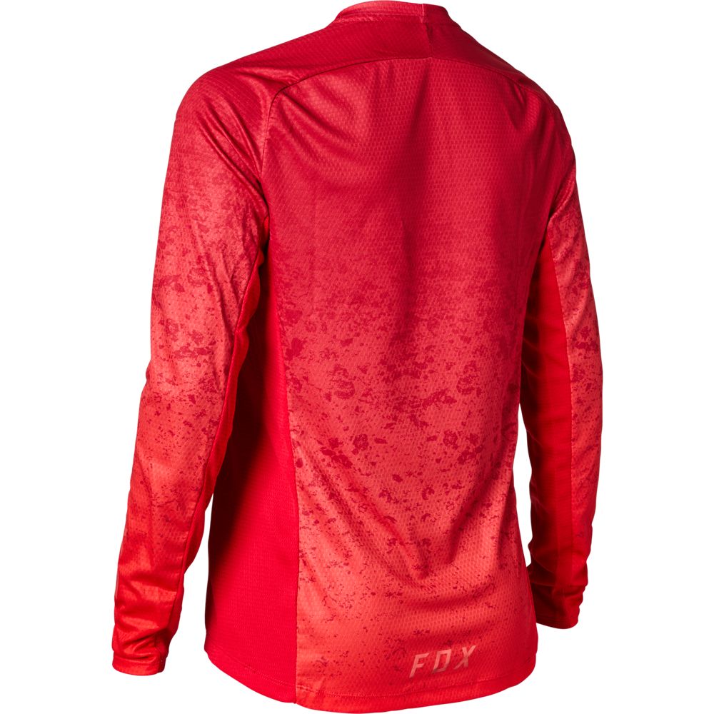 Polera Bicicleta Mujer Defend Lunar Manga Larga Rojo Fox polera bicicleta fox mtb