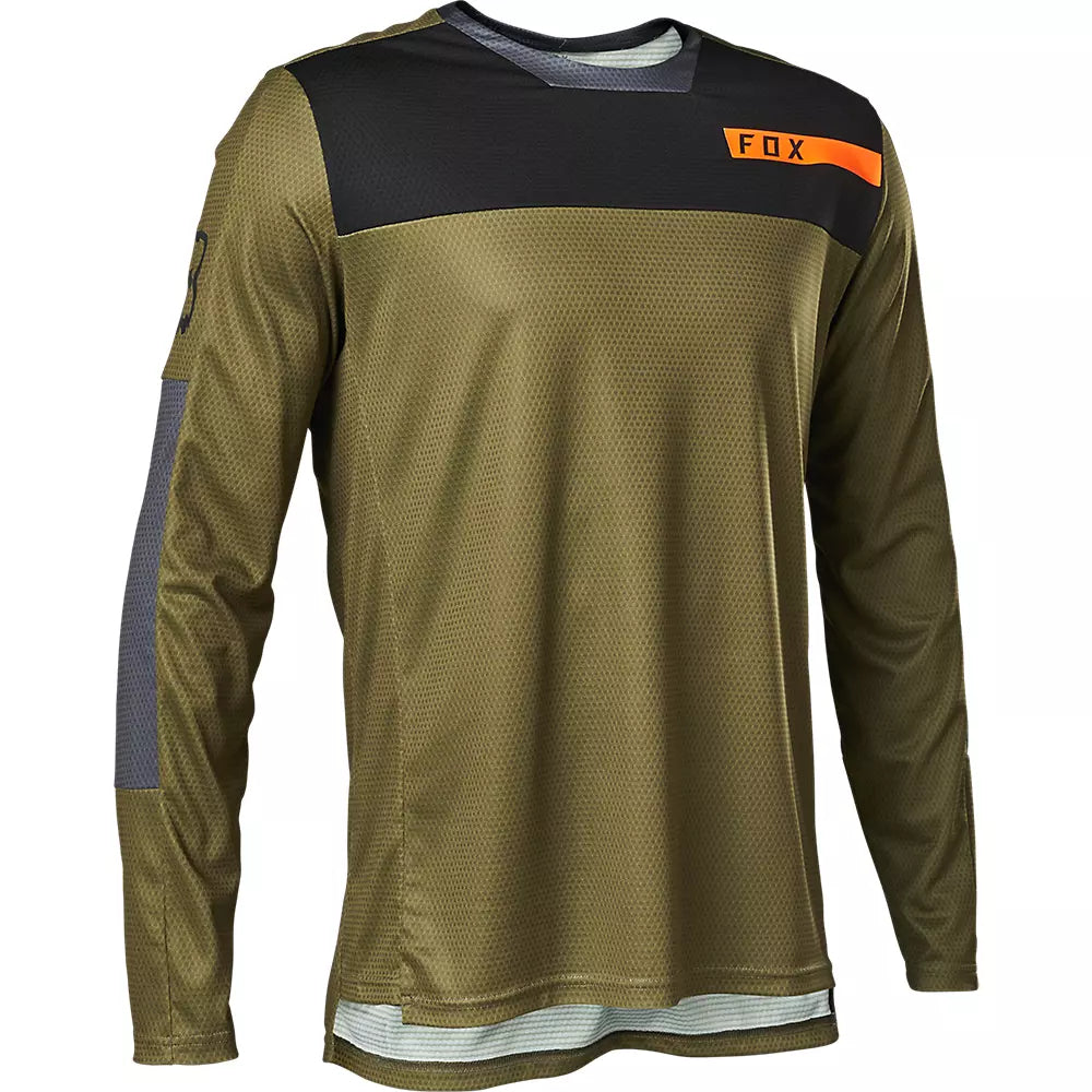 Polera Bicicleta Defend Moth Manga Larga Verde Fox polera bicicleta fox mtb