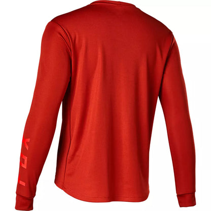 Polera Bicicleta Niño Ranger Manga Larga Rojo Fox polera bicicleta fox mtb
