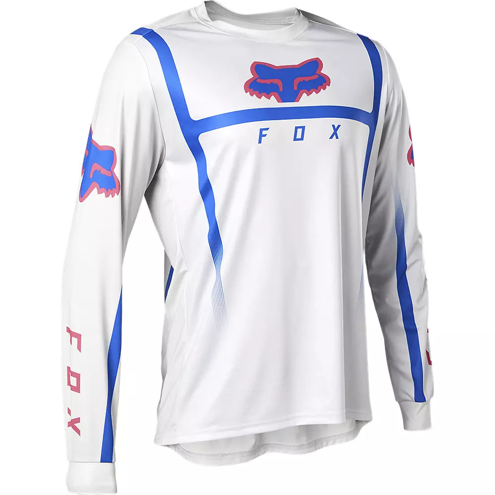 Polera Bicicleta Ranger Race Spec Manga Larga Blanco/Gris Fox polera bicicleta fox mtb