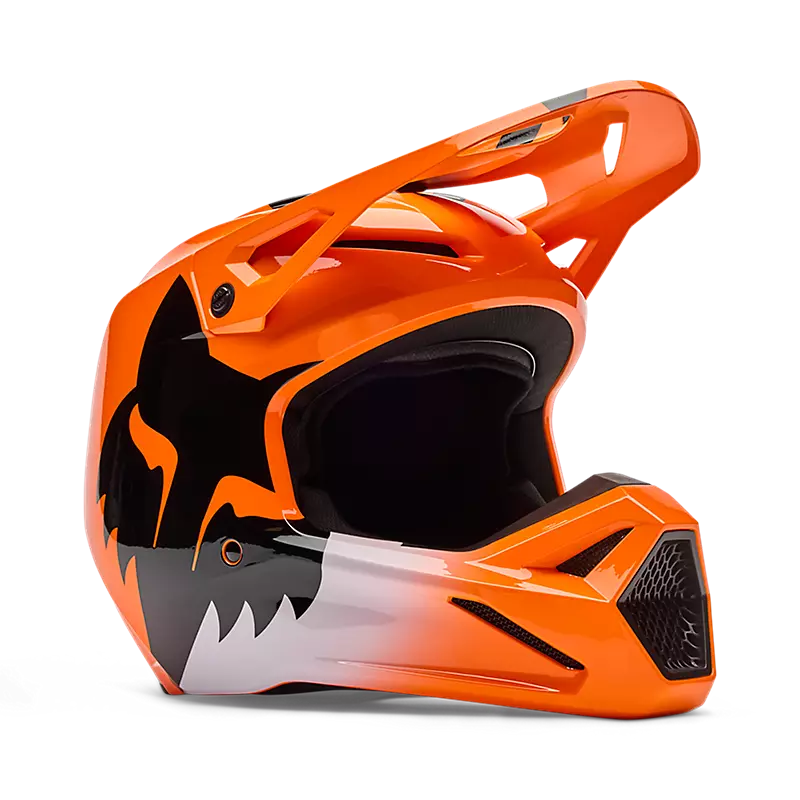 Casco Moto V1 Shield Naranjo Fox | Casco Moto Fox casco fox racing motocross mtb