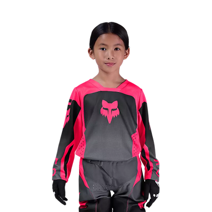 Polera Moto Niño 180 Shield Negro/Rosado Fox polera moto fox motocross