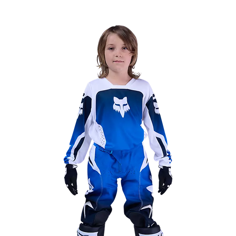 Polera Moto Niño 180 Shield Azul Fox polera moto fox motocross