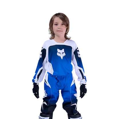 Polera Moto Niño 180 Shield Azul Fox polera moto fox motocross