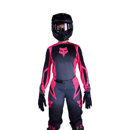 Polera Moto Mujer 180 Shield Negro/Rosado Fox polera moto fox motocross