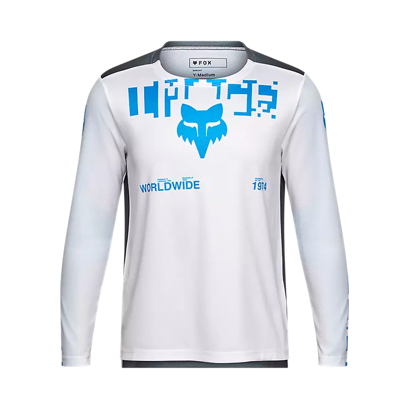 Polera Bicicleta Niño Ranger Digi Image Blanco Fox polera bicicleta fox mtb